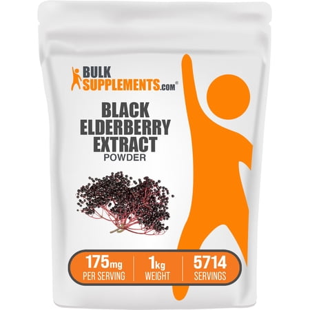 BulkSupplements Elderberry Extract Powder - 175mg per Serving - 1 Kilogram (2.2 lbs) - 5714 Servings