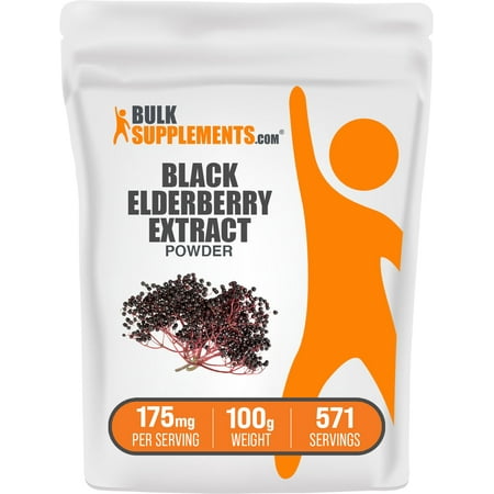 BulkSupplements Elderberry Extract Powder - 175mg per Serving - 100 Grams (3.5 oz) - 571 Servings
