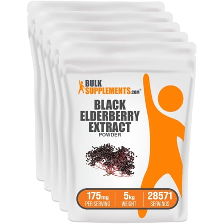 BulkSupplements Elderberry Extract Powder - 175mg per Serving - 5 Kilograms (11 lbs) - 28571 Servings