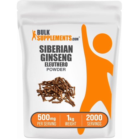 BulkSupplements Eleuthero (Siberian Ginseng) Powder - 500mg per Serving - 1 Kilogram (2.2 lbs) - 2000 Servings