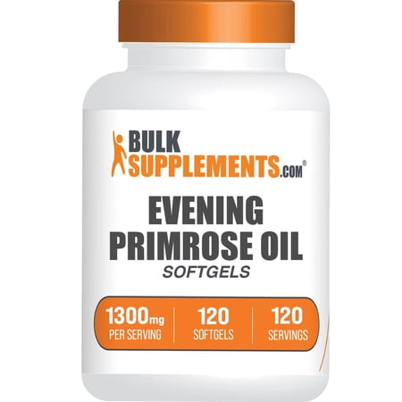 BulkSupplements Evening Primrose Oil Softgels - 1300mg per Serving (120 Softgels - 120 Servings)