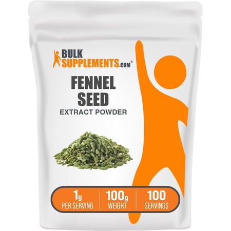 BulkSupplements Fennel Extract Powder - 1g per Serving - 100 Grams (3.5 oz) - 100 Servings