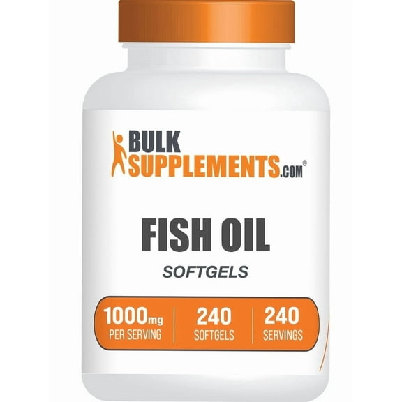 BulkSupplements Fish Oil Softgels,Omega Fatty Acids 1000mg per Serving (240 Softgels - 240 Servings)
