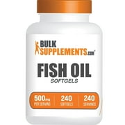 BulkSupplements Fish Oil Softgels - 500mg Per Serving (240 Softgels - 240 Servings)