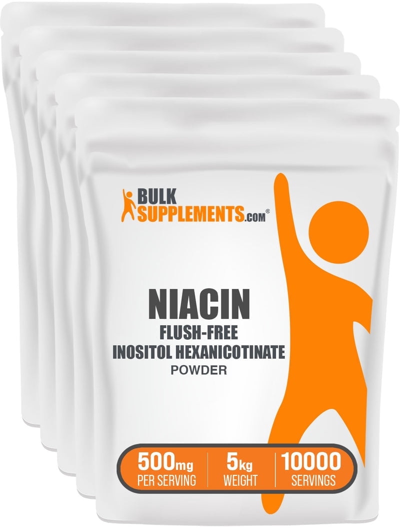 BulkSupplements Flush Free Niacin (Inositol Hexanicotinate) Powder- 500mg per Serving - 5 Kilograms (11 lbs) - 10000 Servings