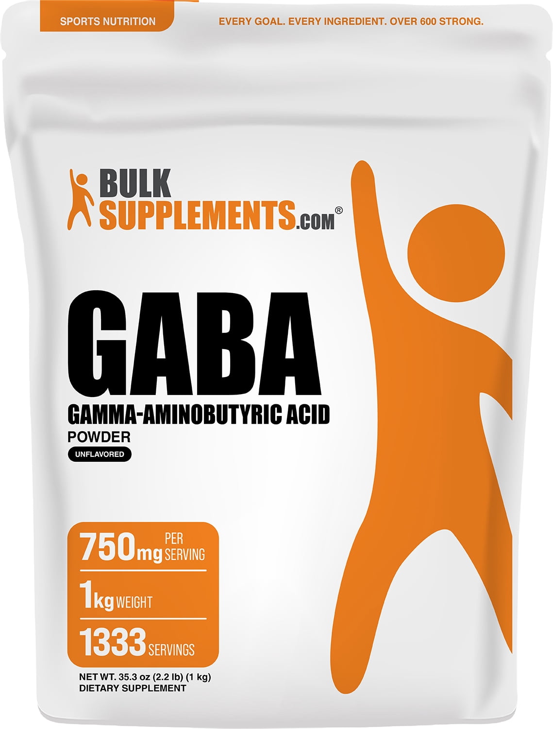 BulkSupplements GABA Powder - 1 Kilogram (2.2 lbs)