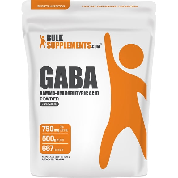 BulkSupplements GABA Powder - 500 Grams (1.1 lbs)