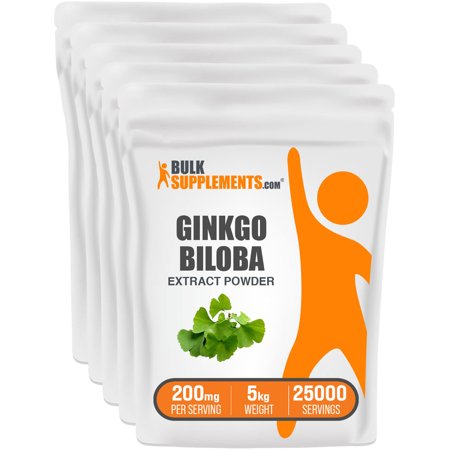 BulkSupplements Ginkgo Biloba Extract Powder - 200mg per Serving - 5 Kilograms (11 lbs) - 25000 Servings