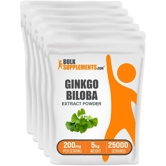 BulkSupplements Ginkgo Biloba Extract Powder - 200mg per Serving - 5 Kilograms (11 lbs) - 25000 Servings