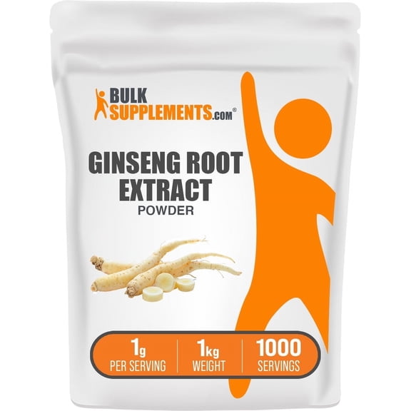 BulkSupplements Ginseng Root Extract Powder, 1g Per Serving - 1 Kilogram (2.2 lbs) - 1000 Servings