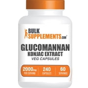 BulkSupplements Glucommanan Konjac Root Capsules - Vegan, 2000mg per Serving 240 Capsules - 60 Servings