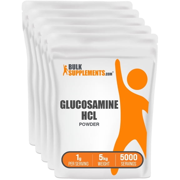 BulkSupplements Glucosamine HCl Powder - 1g per Serving - 5 Kilograms (11 lbs) - 5000 Servings
