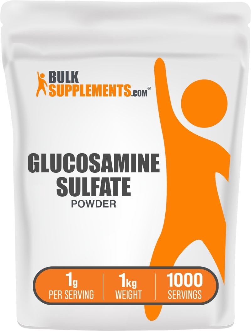 BulkSupplements Glucosamine Sulfate Powder - 1g per Serving - 1 Kilogram (2.2 lbs) - 1000 Servings