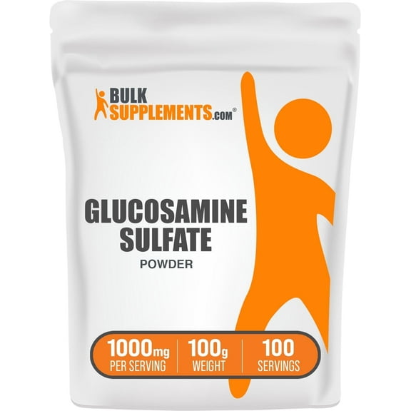 BulkSupplements Glucosamine Sulfate Powder - 1g per Serving - 100 Grams (3.5 oz) - 100 Servings