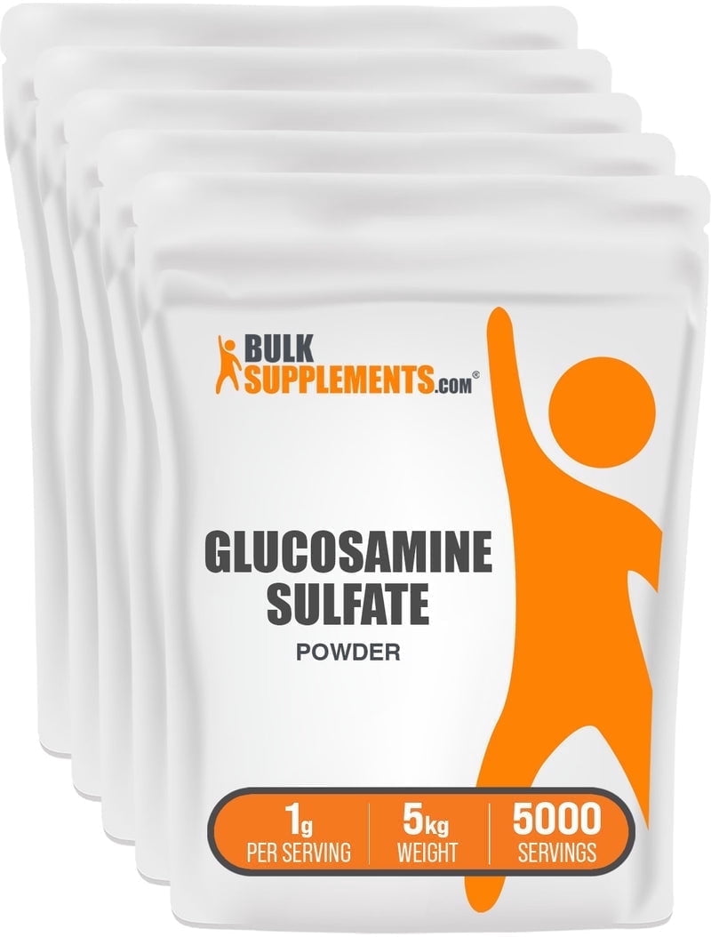 BulkSupplements Glucosamine Sulfate Powder - 1g per Serving - 5 Kilograms (11 lbs) - 5000 Servings