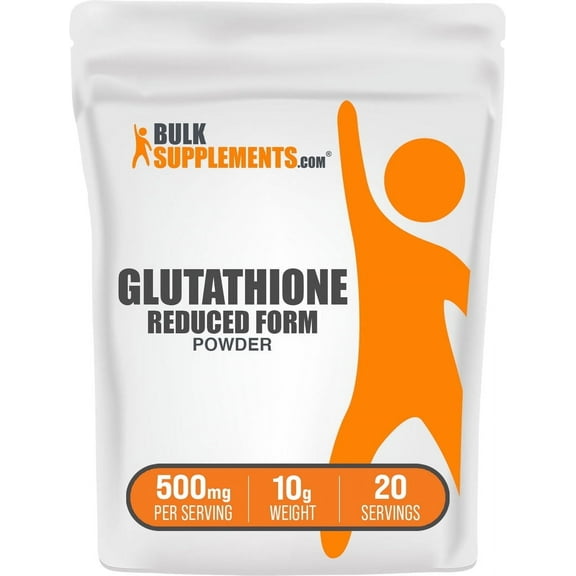 BulkSupplements Glutathione Powder - Reduced Form, 500mg per Serving - 10 Grams (0.4 oz) - 20 Servings
