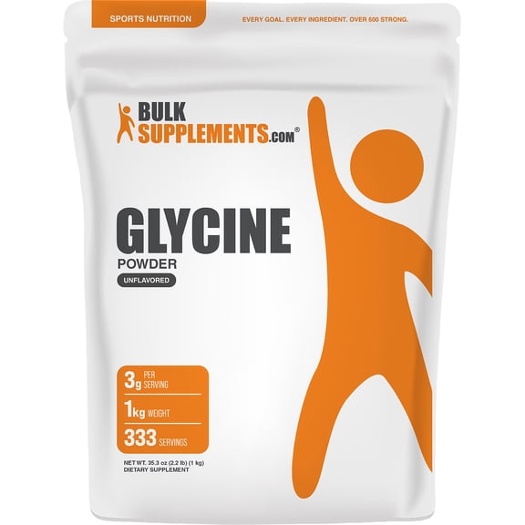 BulkSupplements Glycine Powder, 1 Kilogram (2.2 lbs)