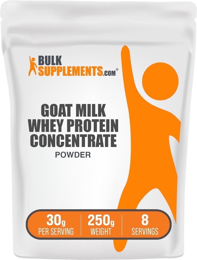 BulkSupplements Goat Milk Whey Protein Powder - Whey Protein Concentrate, Protein Supplement - Unflavored, 30g per Serving, 250g (8.8 oz)