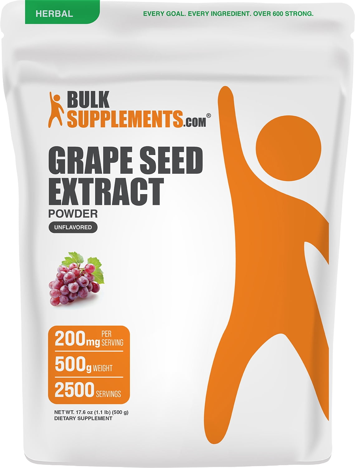 BulkSupplements Grape Seed Extract Powder - 500 Grams (1.1 lbs)