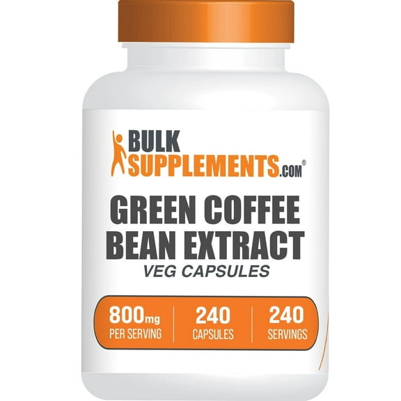 BulkSupplements Green Coffee Bean Extract Capsules - Vegan, 800mg per Serving (240 Capsules - 240 Servings)