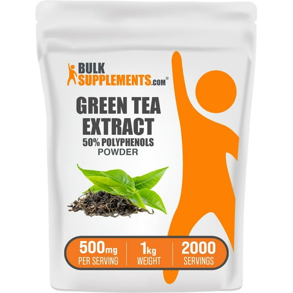 BulkSupplements Green Tea Extract (50% Polyphenols) Powder - 500mg per Serving - 1 Kilogram (2.2 lbs) - 2000 Servings