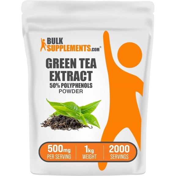 BulkSupplements Green Tea Extract (50% Polyphenols) Powder - 1 Kilogram (2.2 lbs)