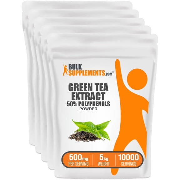 BulkSupplements Green Tea Extract (50% Polyphenols) Powder - 500mg per Serving - 5 Kilograms (11 lbs) - 10000 Servings