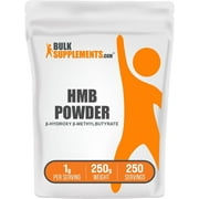 BulkSupplements HMB Calcium HMB Powder, 1g Per Serving - 250 Grams 8.8 oz - 250 Servings