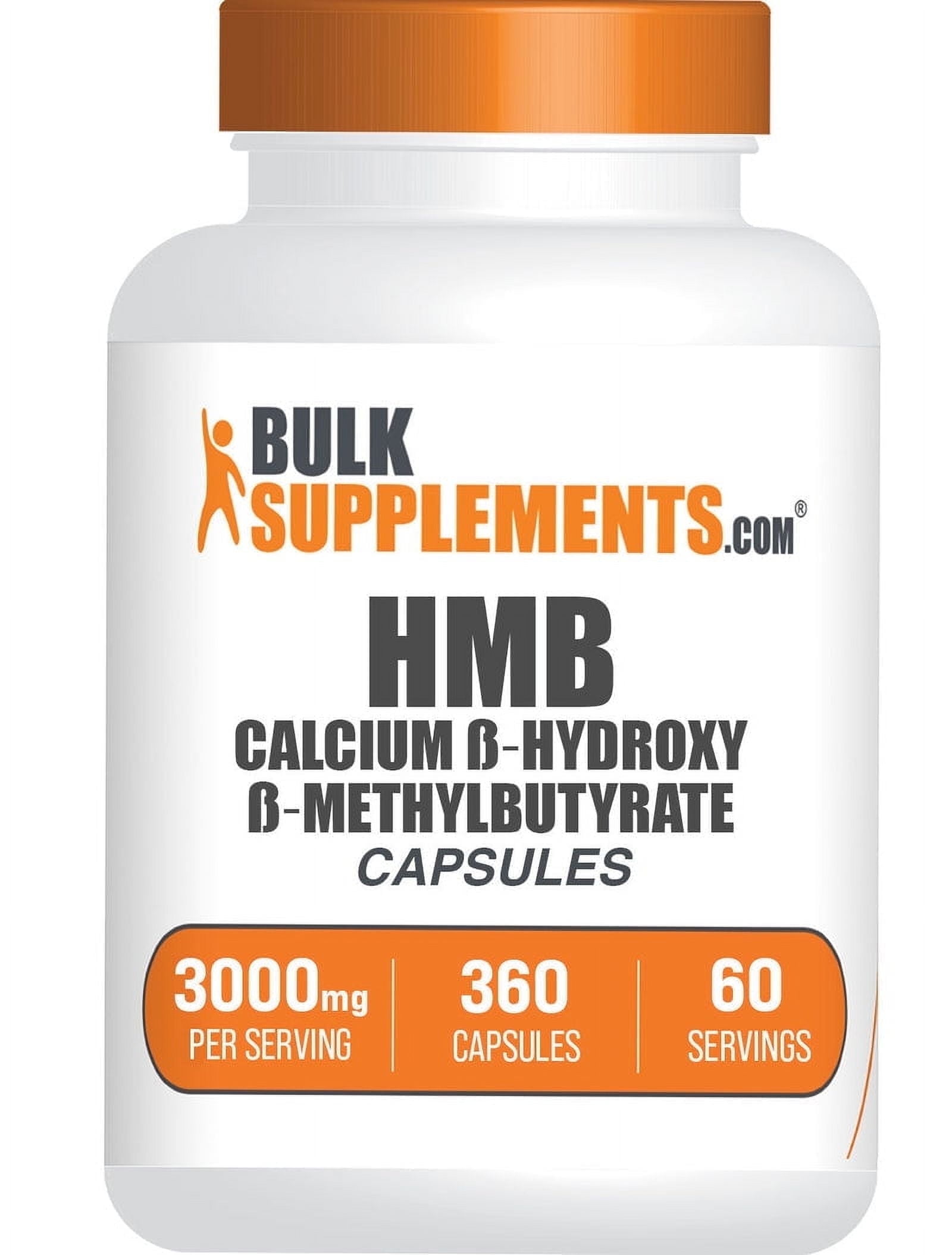 BulkSupplements HMB Calcium Capsules, 3000mg Per Serving, Muscle Recovery, 360 Capsules