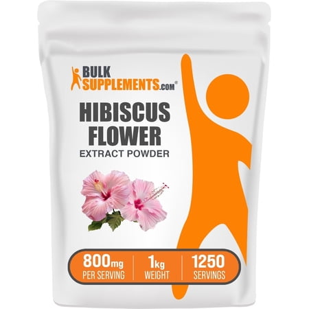 BulkSupplements Hibiscus Flower Extract Powder - 800mg per Serving - 1 Kilogram (2.2 lbs) - 1250 Servings