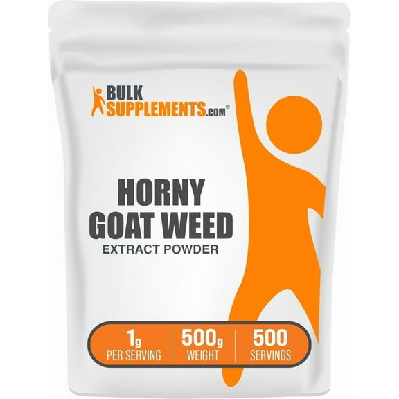 BulkSupplements Horny Goat Weed Extract Powder - 1g per Serving - 500 Grams (1.1 lbs) - 500 Servings