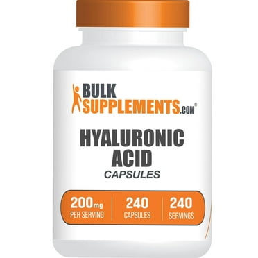 BulkSupplements Hyaluronic Acid Capsules, Dietary Supplement, Joint & Skin Support, 240 Capsules
