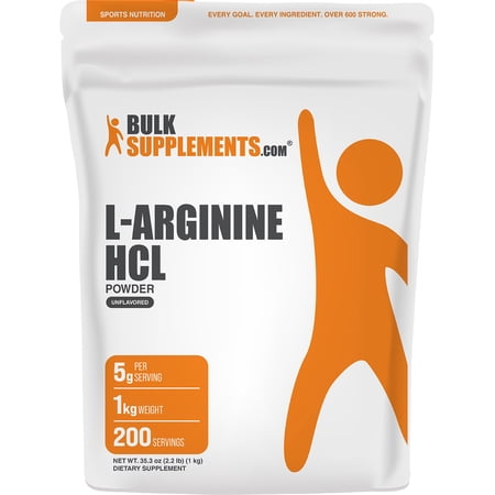 BulkSupplements L-Arginine Powder - Arginine Supplement, Amino Acid Supplement - Unflavored, 1kg (2.2 lbs)