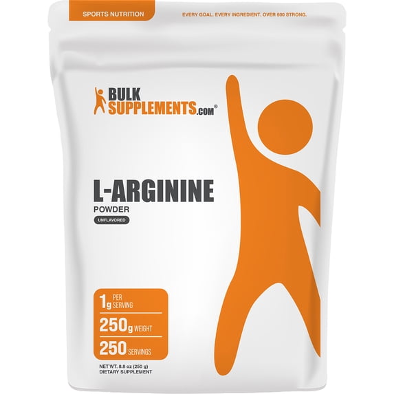 BulkSupplements L-Arginine Powder - Arginine Supplement - Unflavored, 250g (8.8)