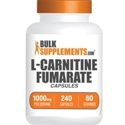 BulkSupplements L-Carnitine Fumarate Capsules- L-Carnitine Fumarate Supplement, - Gluten Free, 4 Capsules per Serving, 240 Capsules