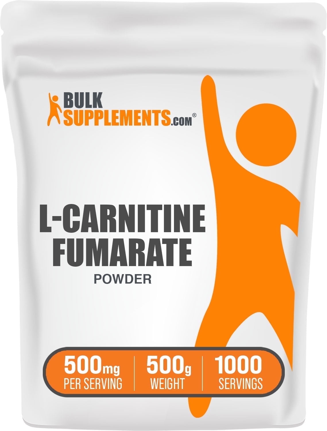 BulkSupplements L-Carnitine Fumarate Powder, 500mg Per Serving - 500 Grams  (1.1 lbs) - 1000 Servings