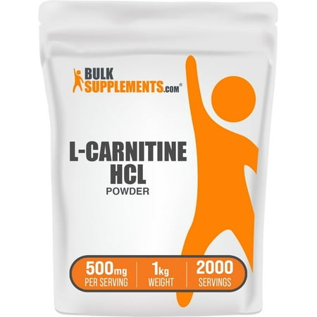 BulkSupplements L-Carnitine HCl Powder, 500mg Per Serving - 1 Kilogram (2.2 lbs) - 2000 Servings
