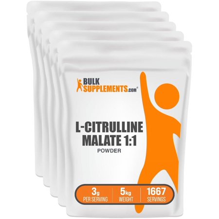 BulkSupplements L-Citrulline Malate 1:1 Powder - Citrulline Supplement, Amino Acid Supplement - Unflavored, 3g per Serving,5kg (11 lbs)