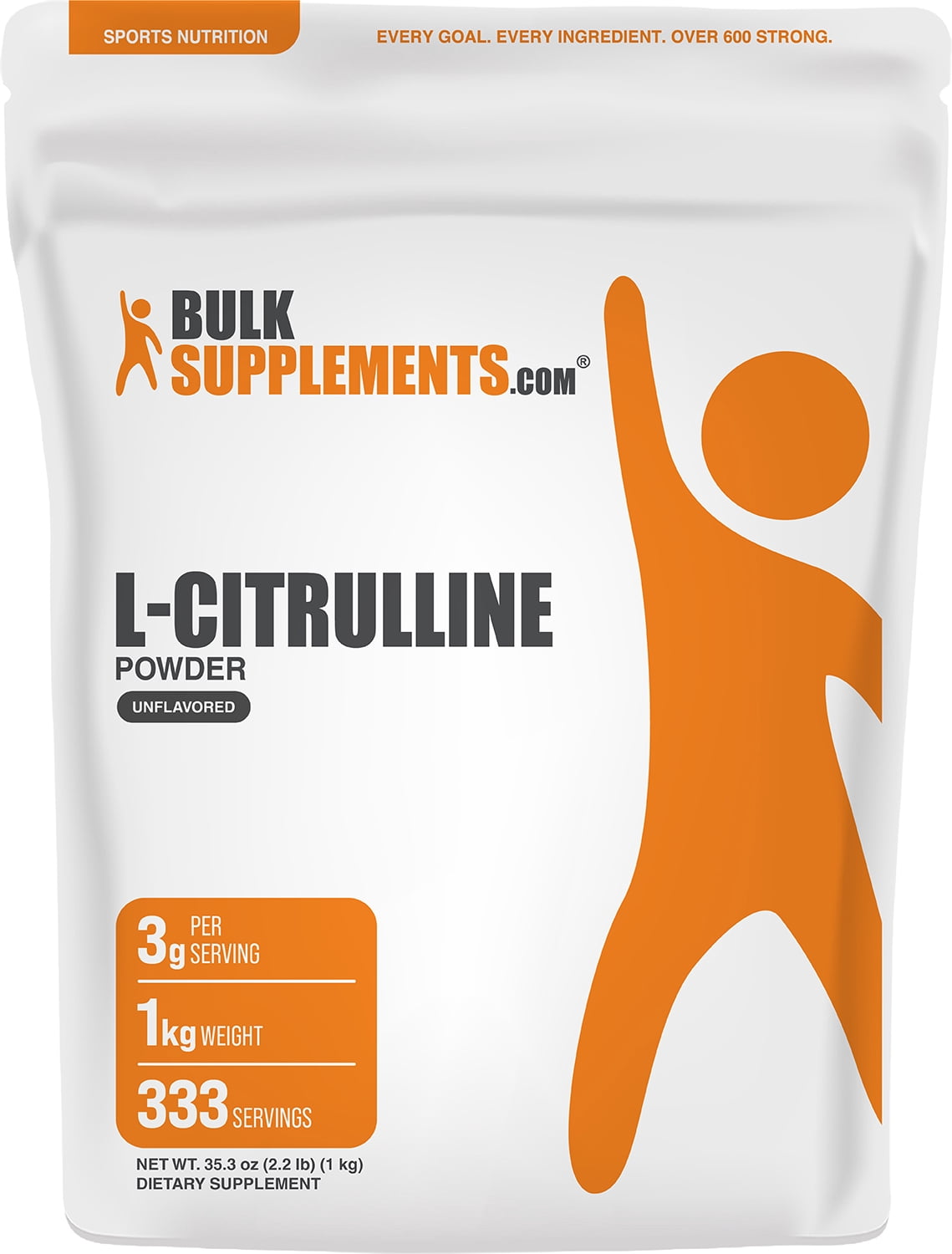 BulkSupplements L-Citrulline Powder - Amino Acid Supplement, Nitric Oxide Support - Unflavored, 1kg (2.2 lbs)
