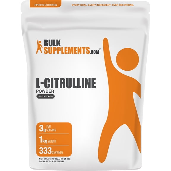 BulkSupplements L-Citrulline Powder - Amino Acid Supplement, Nitric Oxide Support - Unflavored, 1kg (2.2 lbs)