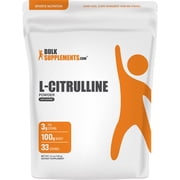 BulkSupplements L-Citrulline Powder - Amino Acid Supplement, Nitric Oxide Support - Unflavored, 100g 3.5 oz