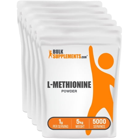 BulkSupplements L-Methionine Powder - 1g per Serving - 5 Kilograms (11 lbs) - 5000 Servings