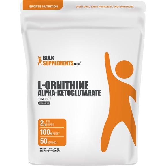 BulkSupplements L-Ornithine a-Ketoglutarate (OKG) Powder - 100 Grams (3.5 oz)