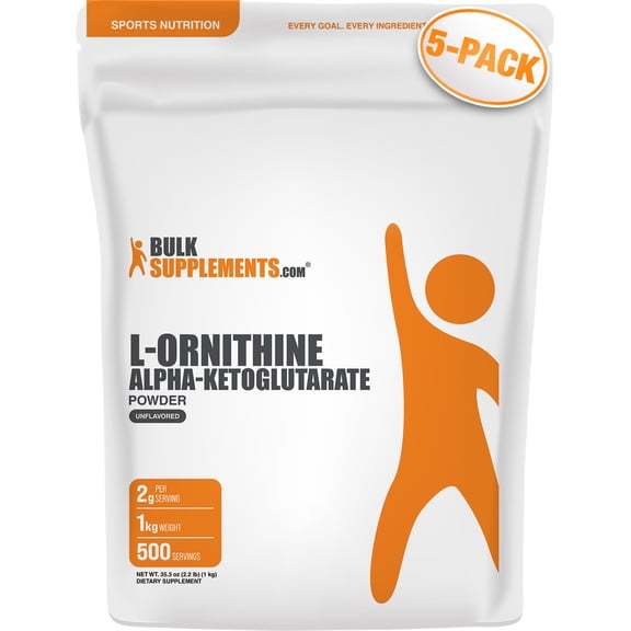 BulkSupplements L-Ornithine a-Ketoglutarate (OKG) Powder - 5 Kilograms (11 lbs)