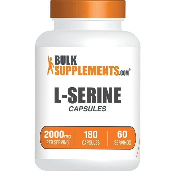 BulkSupplements L-Serine Capsules - Amino Acid Supplement, Serine Supplement - 3 Capsules per Serving (2000mg), 180 Count