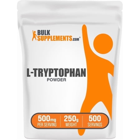 BulkSupplements L-Tryptophan Powder, 500mg Per Serving - 250 Grams (8.8 oz) - 500 Servings