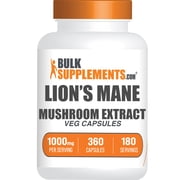 BulkSupplements Lions Mane Mushroom Extract Capsules - Lions Mane Mushroom Supplement, Vegan, 360 Count