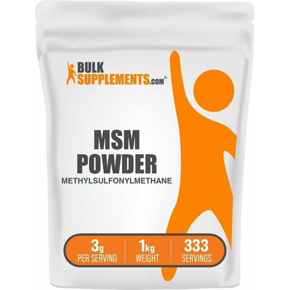 BulkSupplements MSM Powder - Methylsulfonylmethane, Dietary Supplement - Unflavored, 3g per Serving, 1kg (2.2 lbs)