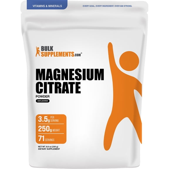 BulkSupplements Magnesium Citrate Powder, 250 Grams (8.8 oz)