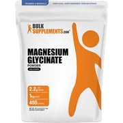 BulkSupplements Magnesium Glycinate Powder - Magnesium Supplement, Easily Absorbed, Unflavored, 1kg 2.2 lbs